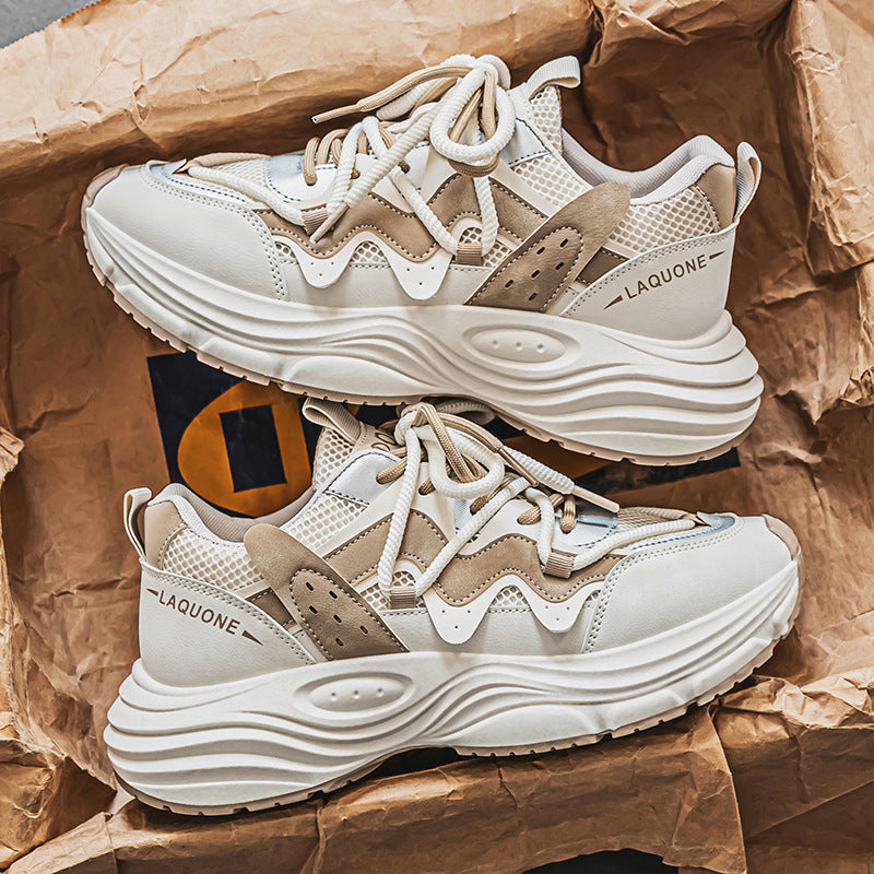 Breathable Mesh Running Sneakers - Unisex Casual Athletic Shoes with Thick Sole