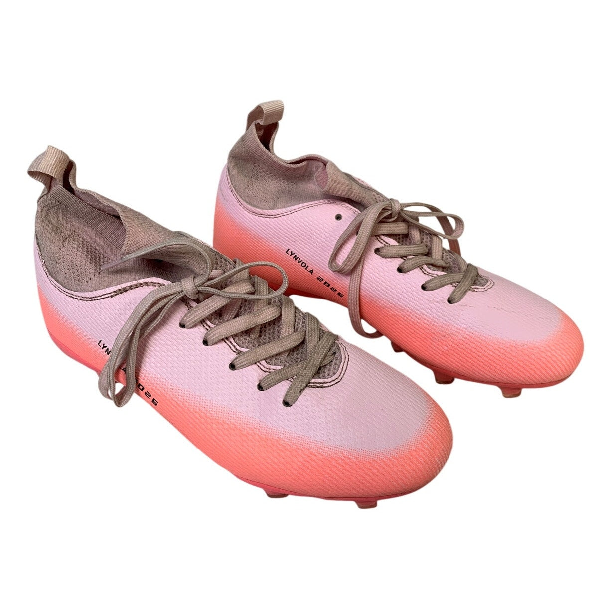 Lynvola Womens Size 8.5 Pink Cleats Lace Up Lightweight Training Athletic Shoes