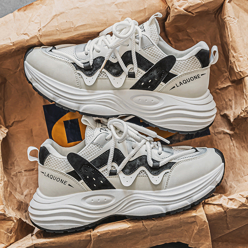 Breathable Mesh Running Sneakers - Unisex Casual Athletic Shoes with Thick Sole