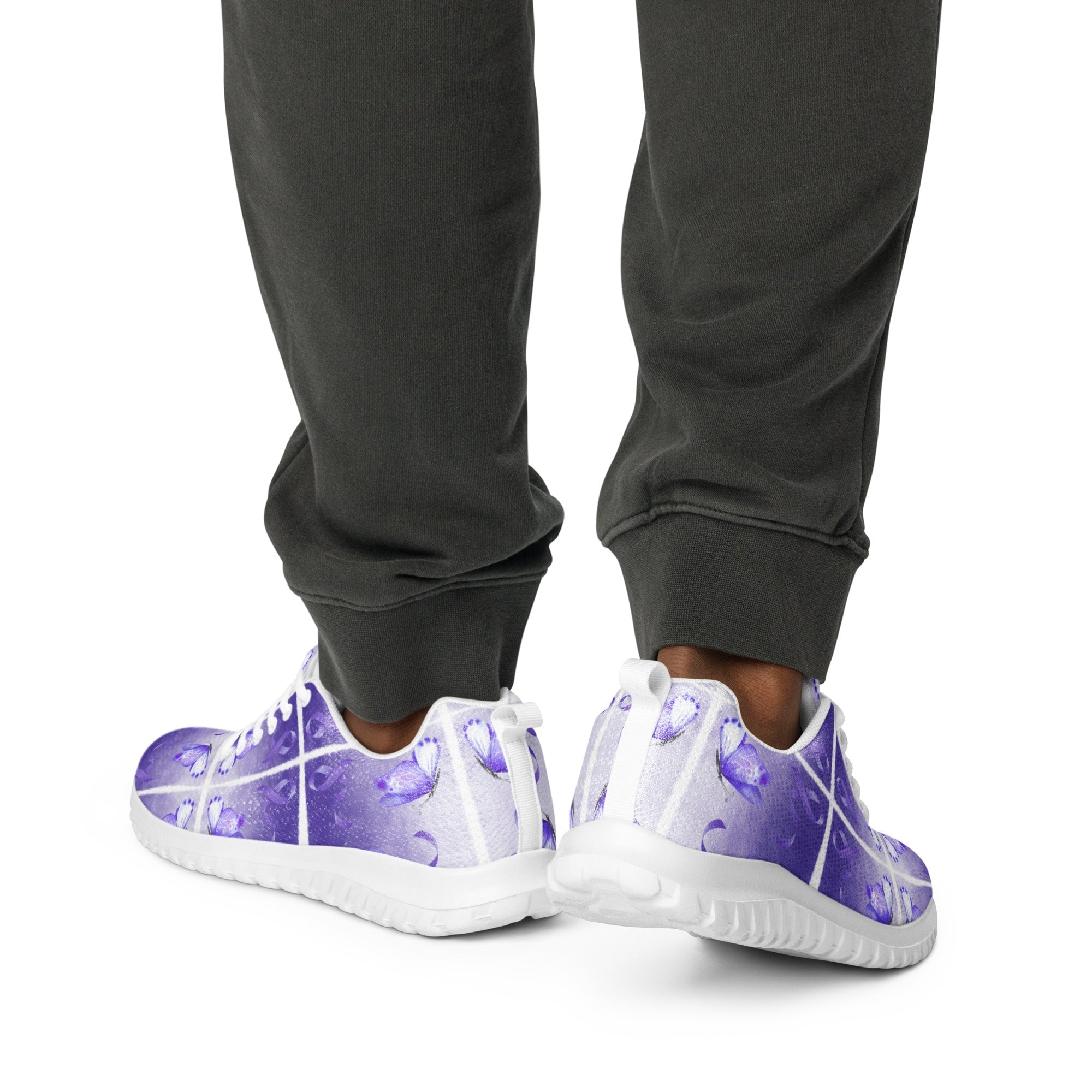 Purple Ribbon Awareness Athletic Shoes
