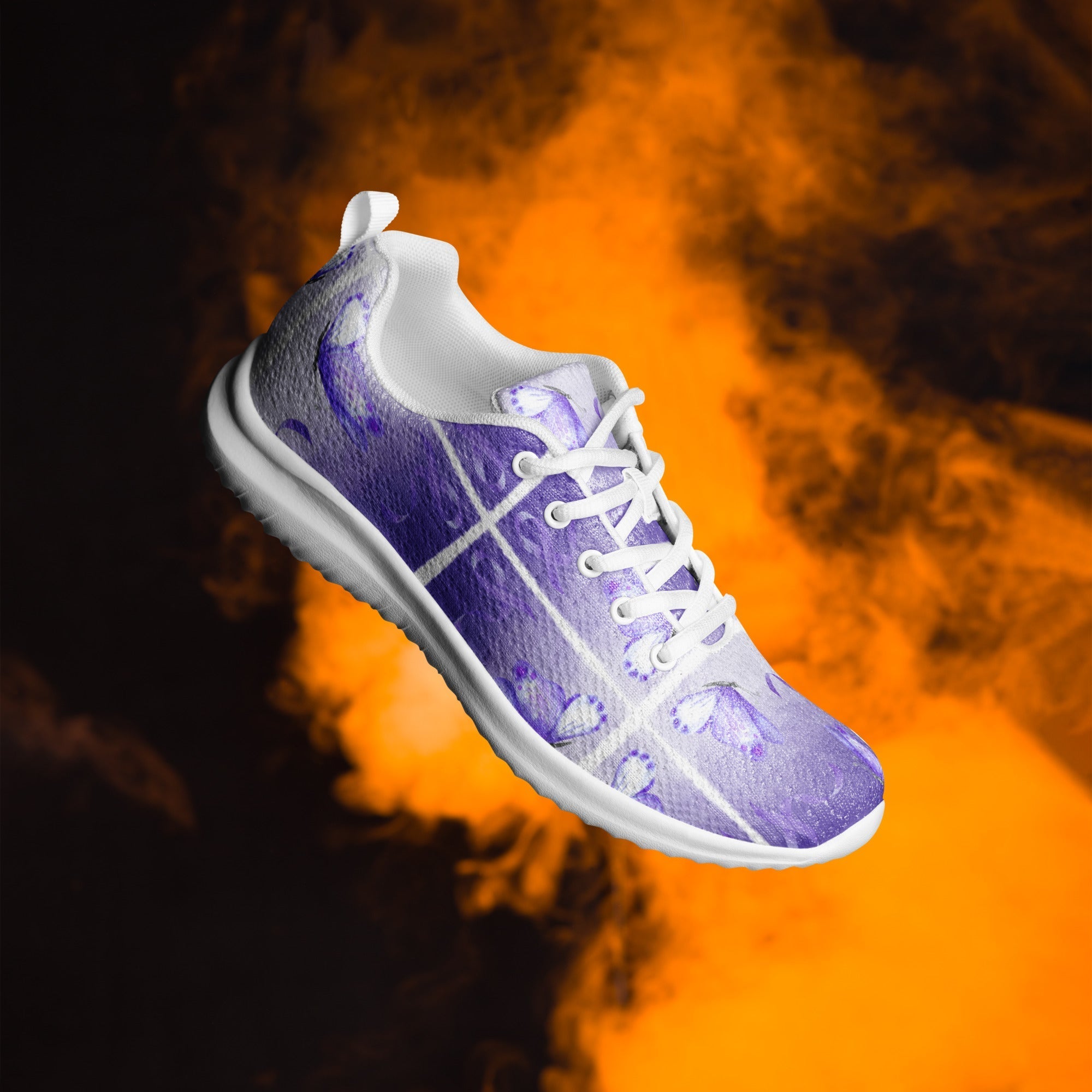 Purple Ribbon Awareness Athletic Shoes