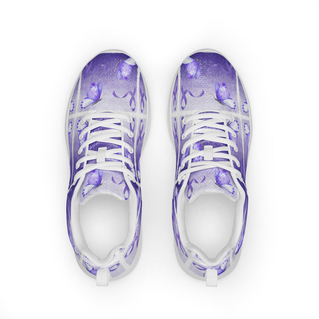 Purple Ribbon Awareness Athletic Shoes