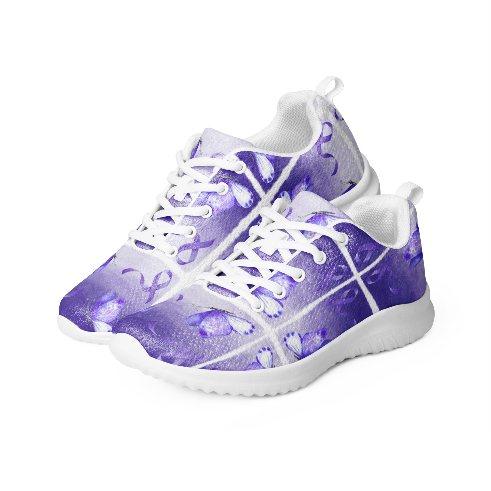 Purple Ribbon Awareness Athletic Shoes